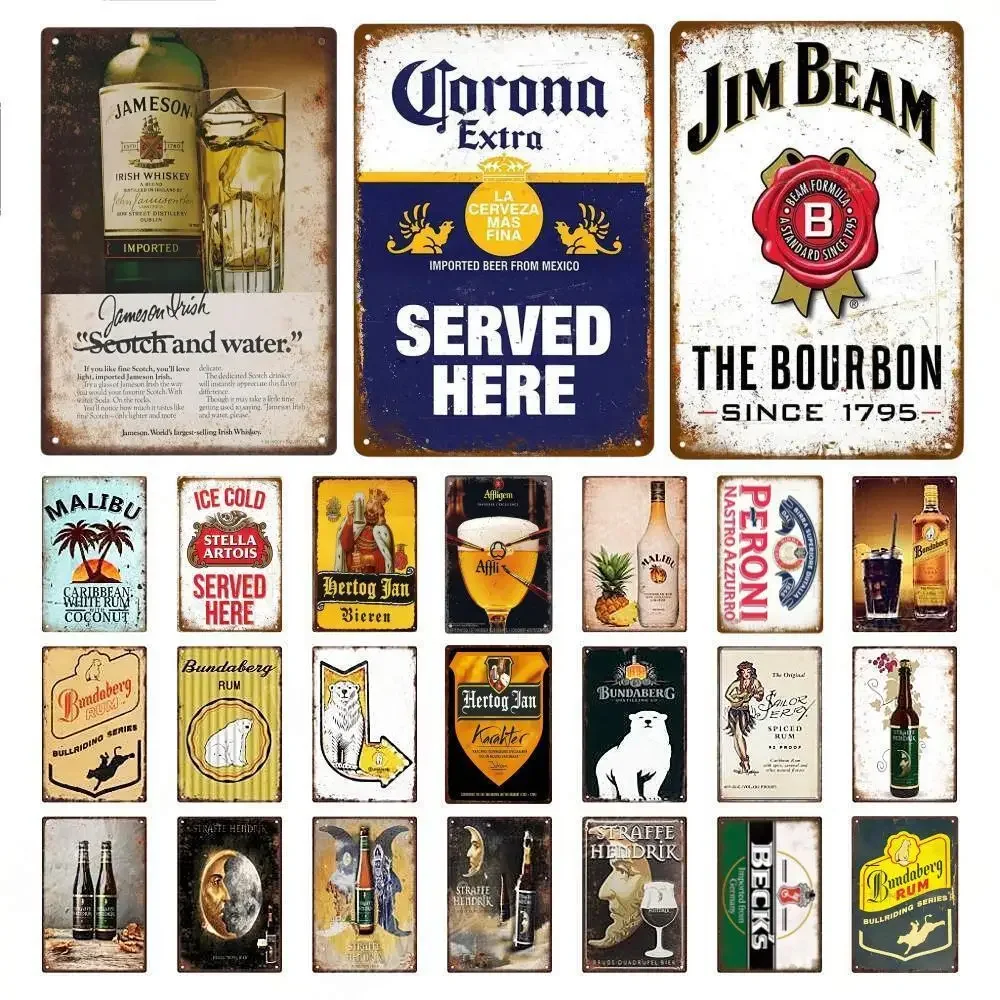 Wine Beer Pub - Retro bira marka MALIBU şarap Metal