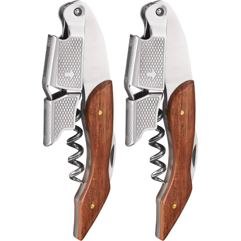 Cork Screw Lever - Dayanıklı Paslanmaz Çelik ve Ahşap Tirbuşon