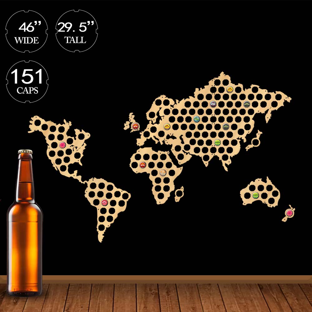 Craft Beer & Wine U- - Yaratıcı ahşap el sanatları dünya haritası