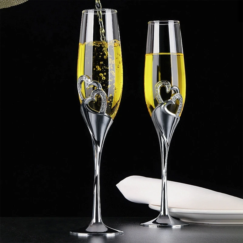 Champagne Flute Pair - 2 adet Düğün şampanya kadehi Seti