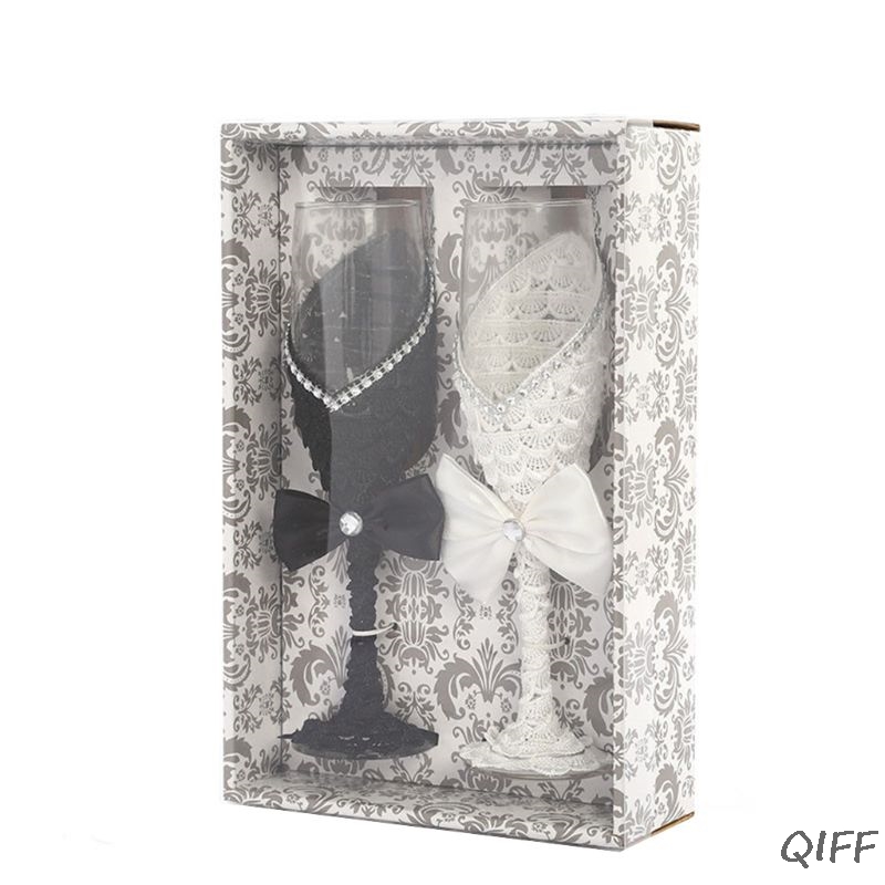 Champagne Flute Pair - 1 çift el yapımı düğün elbisesi