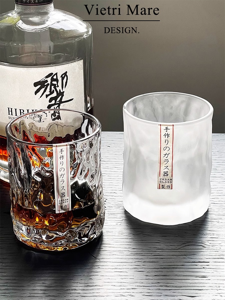 Wine Beer Whiskey - El yapımı Vietnam Cam Bardak Çekiç