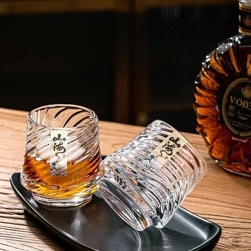 Wine Beer Whiskey - Cam Viski Bardağı Seti Shanhai Bardağı