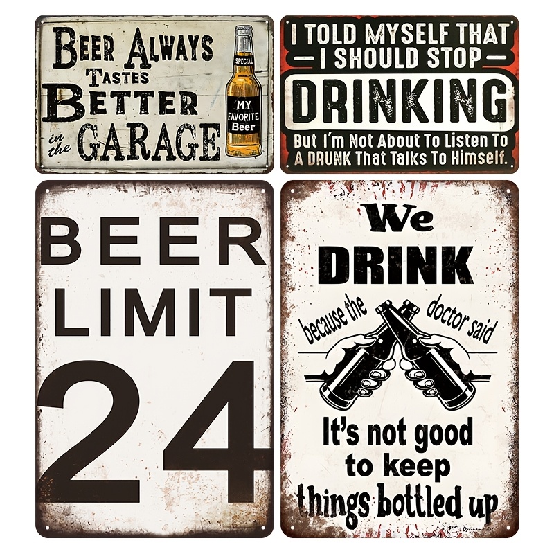 Wine Beer Pub - 4 adet Vintage Bira ve Şarap