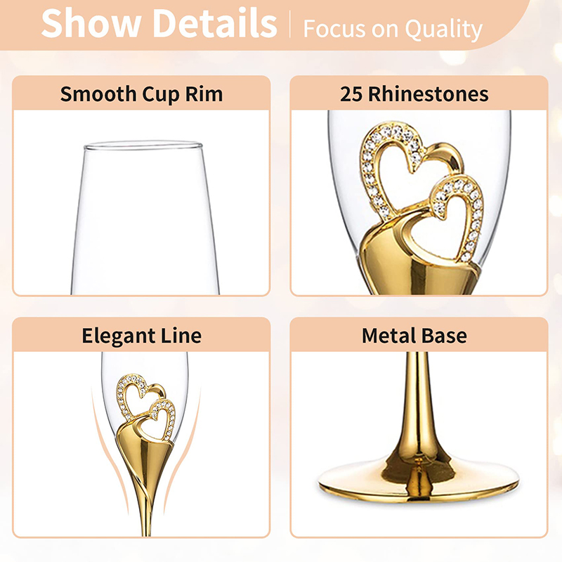 200 ml Kırmızı Şarap Gözlükler - Champagne Flute Pair incelemesi ve fiyatı