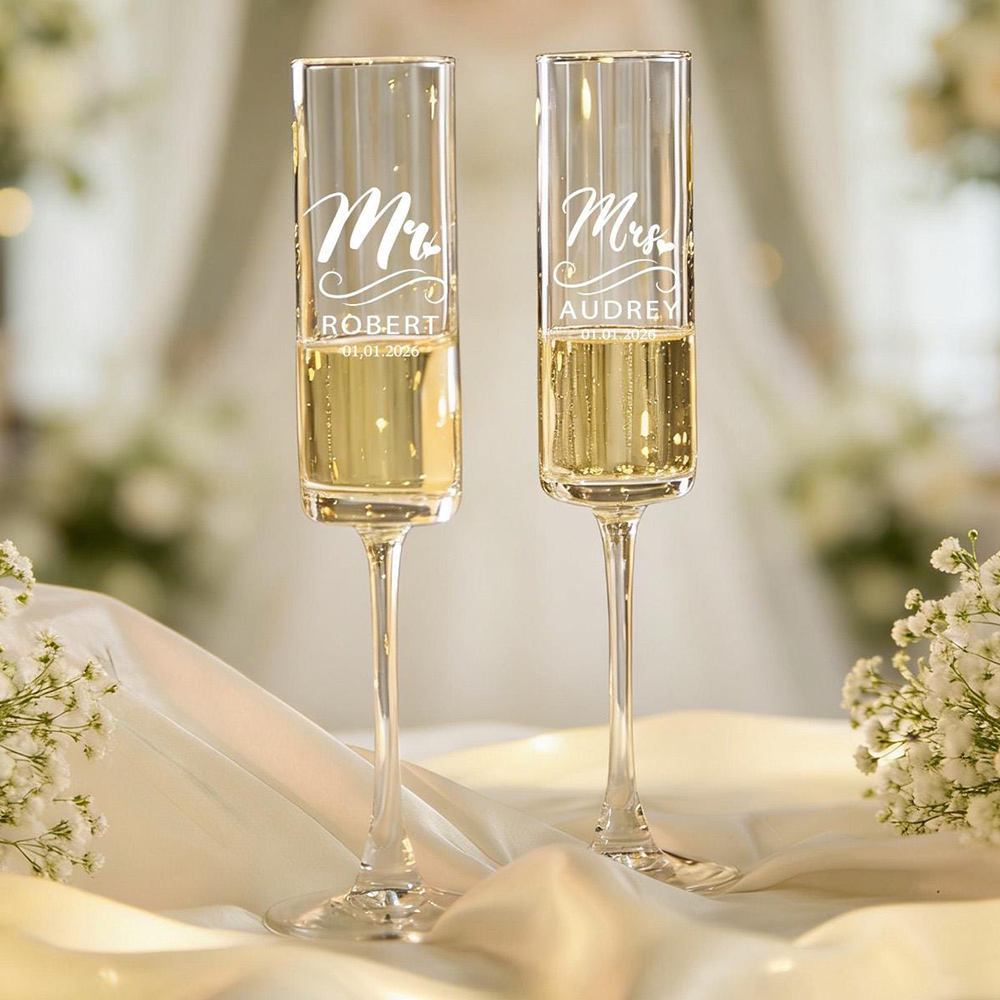 Kişiye Özel Düğün Şarap Şampan - Champagne Flute Pair incelemesi ve fiyatı