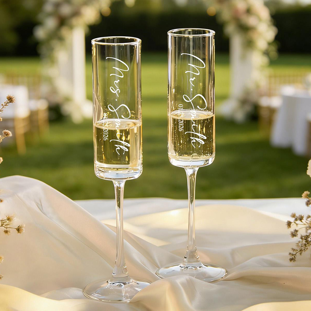 Kişiye Özel Düğün Şarap Şampan - Champagne Flute Pair incelemesi ve fiyatı